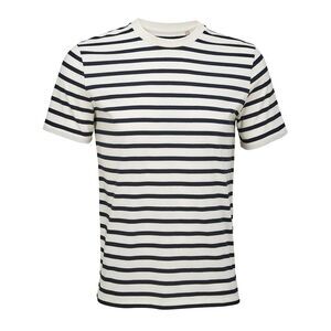 Russell Mens Authentic Pique Polo Shirt / Off White/Navy